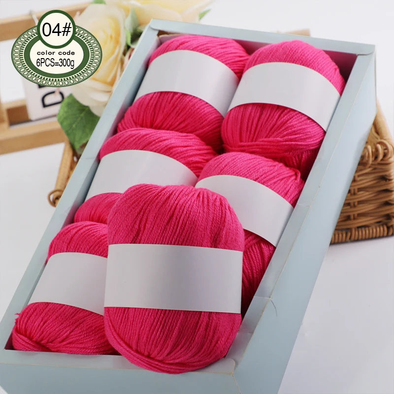 6pcs/Set Luxury Silk Blend Yarn, 50g Each, Soft Knitting Yarn Suitable For Sweaters, Baby Blankets And Scarves, Multiple Colors