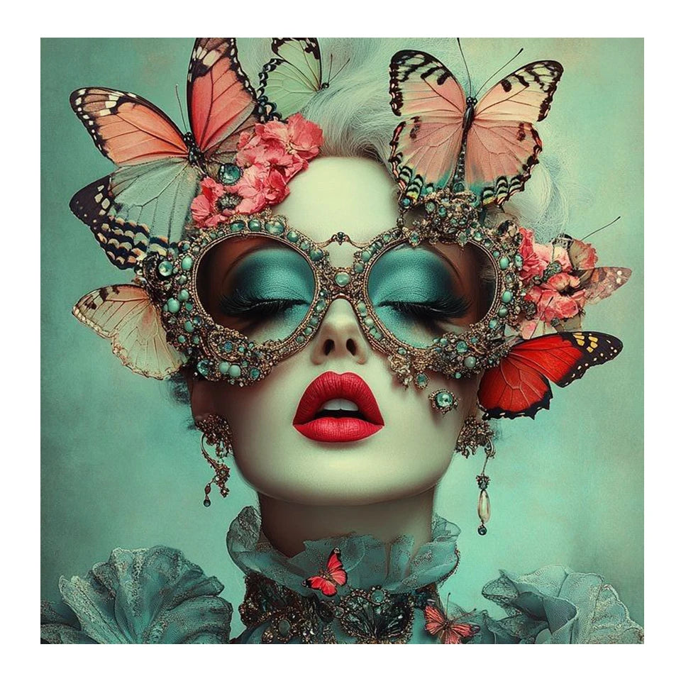 5D DIY Diamond Painting Art Surrealism Flowers Sunglasses Girl Bird Mosaic Embroidery Kit  Rhinestone Cross Stitch Home Decor