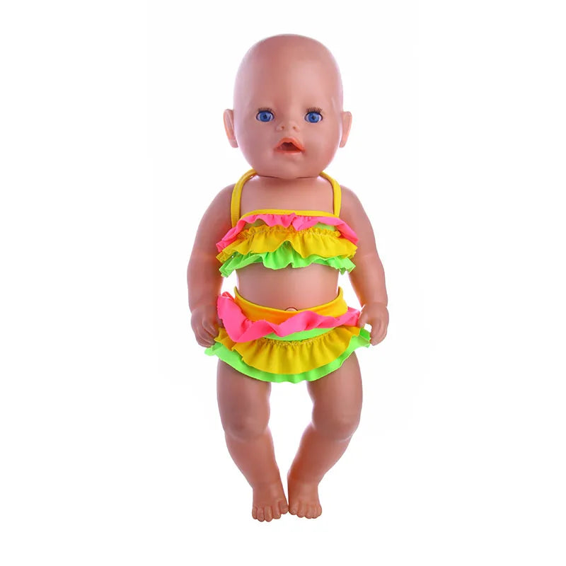 Multi-style Doll Swimsuit Cute Seaside Outfit For 43CM Baby Doll&18Inch American Doll Accessories,Our Generation Girl Gifts Toys