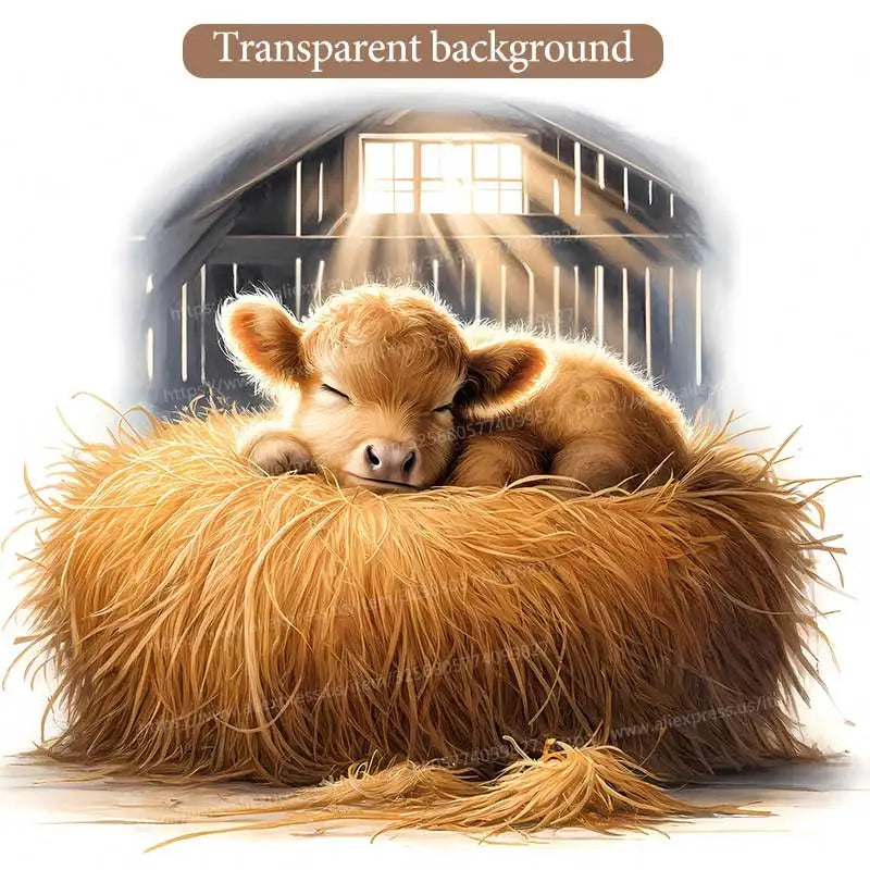 Cute Highland Cow Wall Sticker Bathroom Toilet Decor Living Room Cabinet Refrigerator Home Decoration Decals Stickers M1481