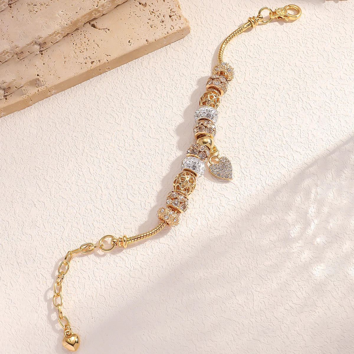 1PC Women's Fashion Pan Family DIY Multi Element Love Beaded Bracelet Date Travel Banquet Party Holiday Dressing Gift