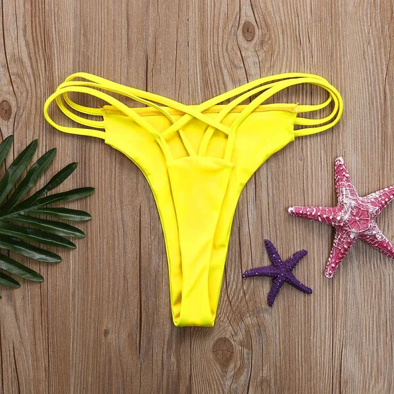 Women Swimwear Low Waist Bikini Swim Pants Shorts Bottom Swimsuit Bathing Swimwear Sexy Bikini Thong Girls Tankini Swim Trunks