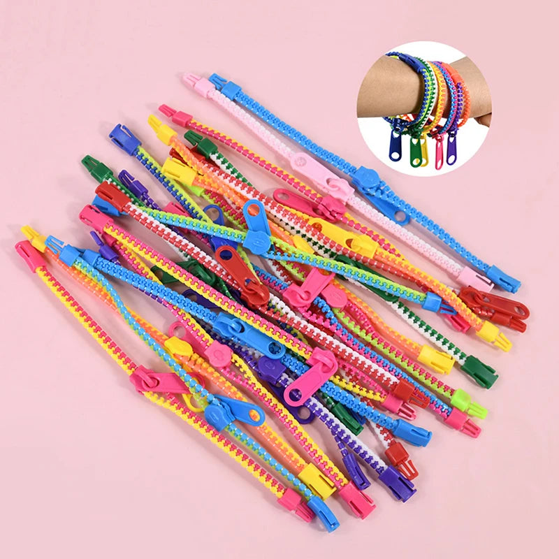 12/24Pcs Antistress Zipper Bracelets Sensory Fidget Toy Kids Birthday Party Favors Goodie Pinata Filler Wedding Gift for Guests