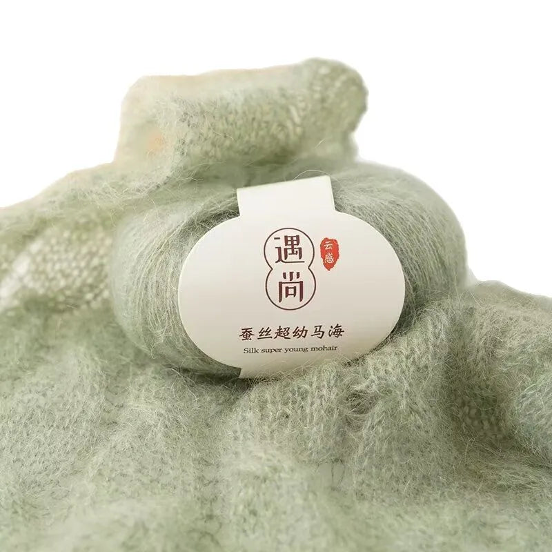 Silk and Alpaca Blend Yarn 200g 10 Balls Handmade Knitting Crochet Spring/Autumn Body-Fitting Sweater Lightweight Scarf Thread
