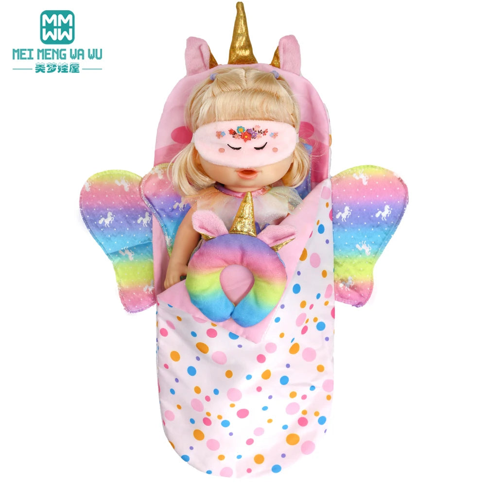 Doll accessories for 15-17inch new born doll backpack seat towel blanket Toy diaper Panties bag