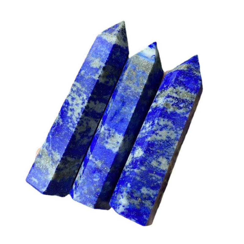 lapis lazuli Wands Crystals Stone Polishing Obelisk Reiki Healing Energy Stone Hexagonal Point Gemstones witchcraft Tower Crafts