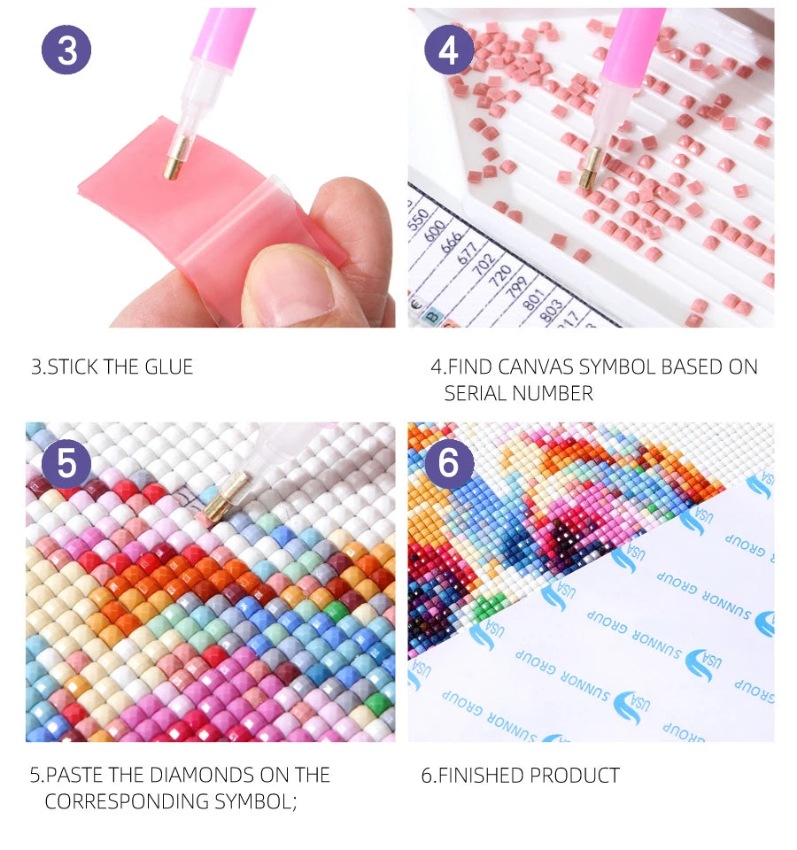 Diy 5D Diamond Art Painting Kit Flower Peony Lotus Dahlia Diamond Embroidery Handmade Mosaic Cross stitch Home Decoration Gifts