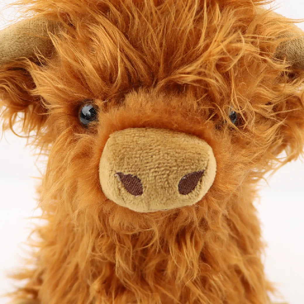 Cute Highland Cow Plush Toys Stuffed Animal Toy Dolls Simulation Long Hair Cow Plush for Kids Birthday Gift Home Decoration