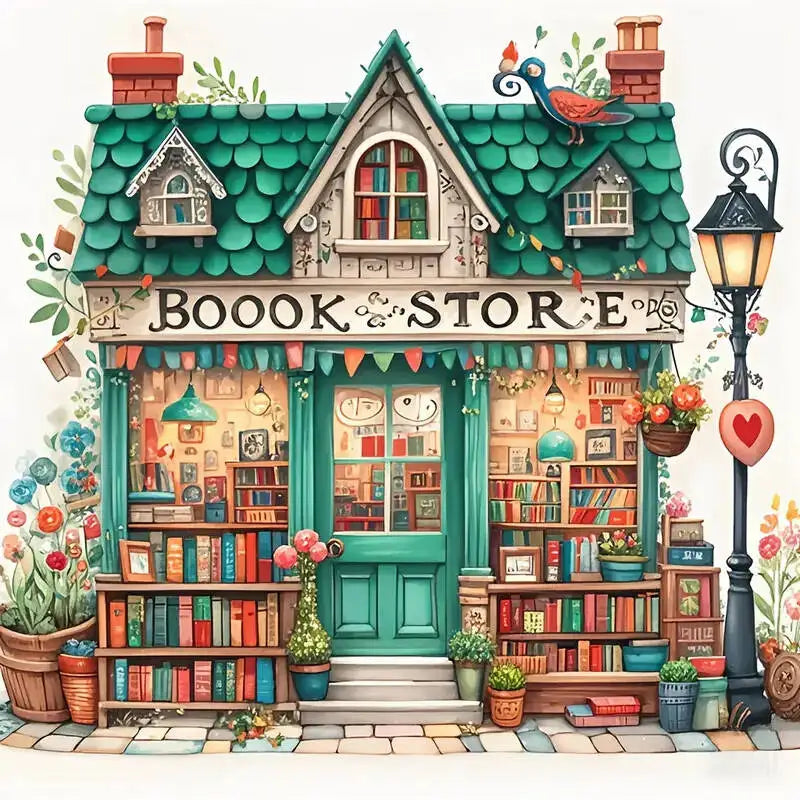 5D Diamond Painting Store House Landscape DIY Diamond Mosaic Book Handmade Hobby Embroidery Wall Decor Unique Gift