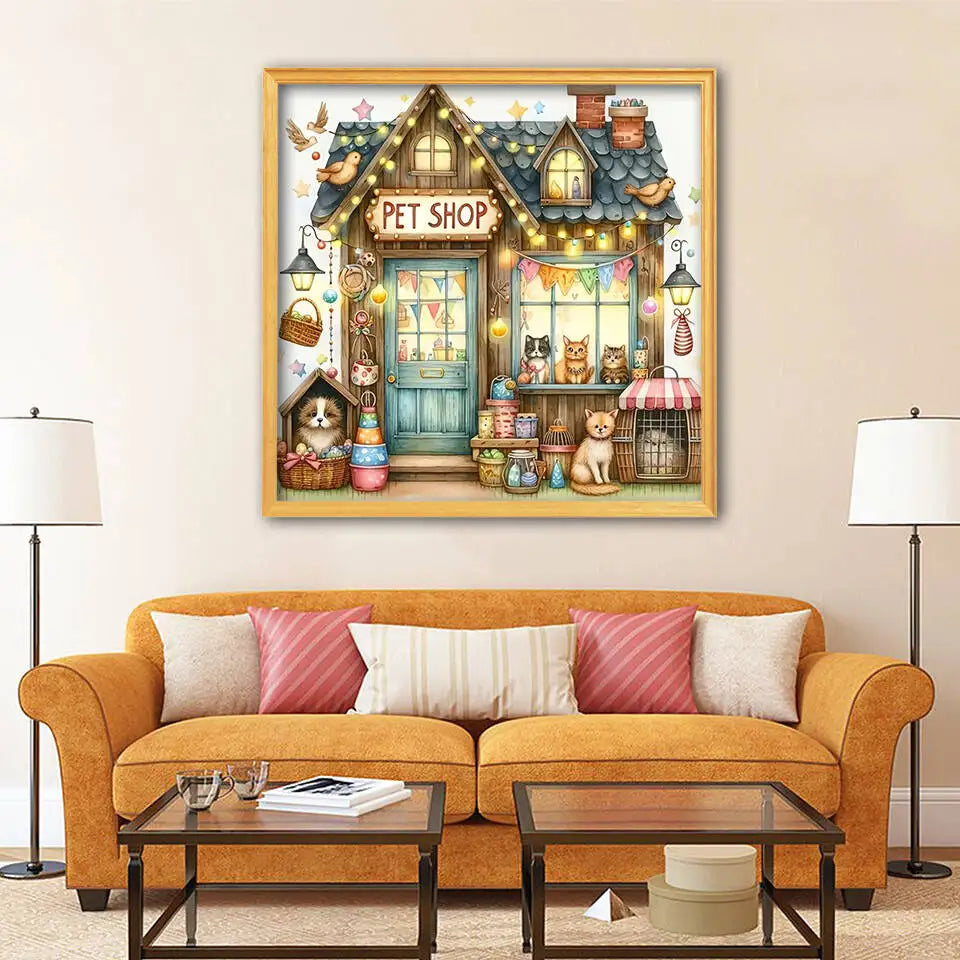 5D Diamond Painting Store House Landscape DIY Diamond Mosaic Book Handmade Hobby Embroidery Wall Decor Unique Gift