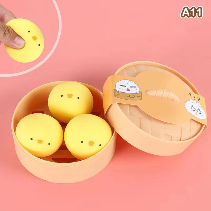 Giant Dumpling Squeeze Toys Anxiety Relief Fidget Toy Simulation Food Steamed Stuffed Bun Soft Squeeze Decompression Dough Toy