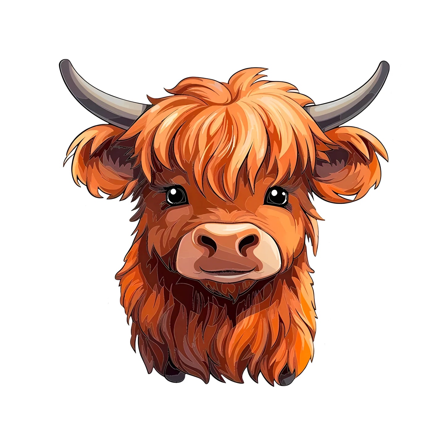 Cute Highland Cow Creative Vinyl Waterproof Sticker Decal For Car, Laptop, Wall Window, Bumper