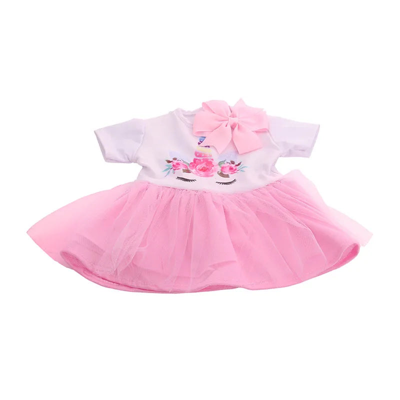 43cm Reborn New Born Baby Doll Clothes Unicorn Flamingo Fanny Cartoon Doll Accessories 18 inch Doll  Clothes American girl`s Toy