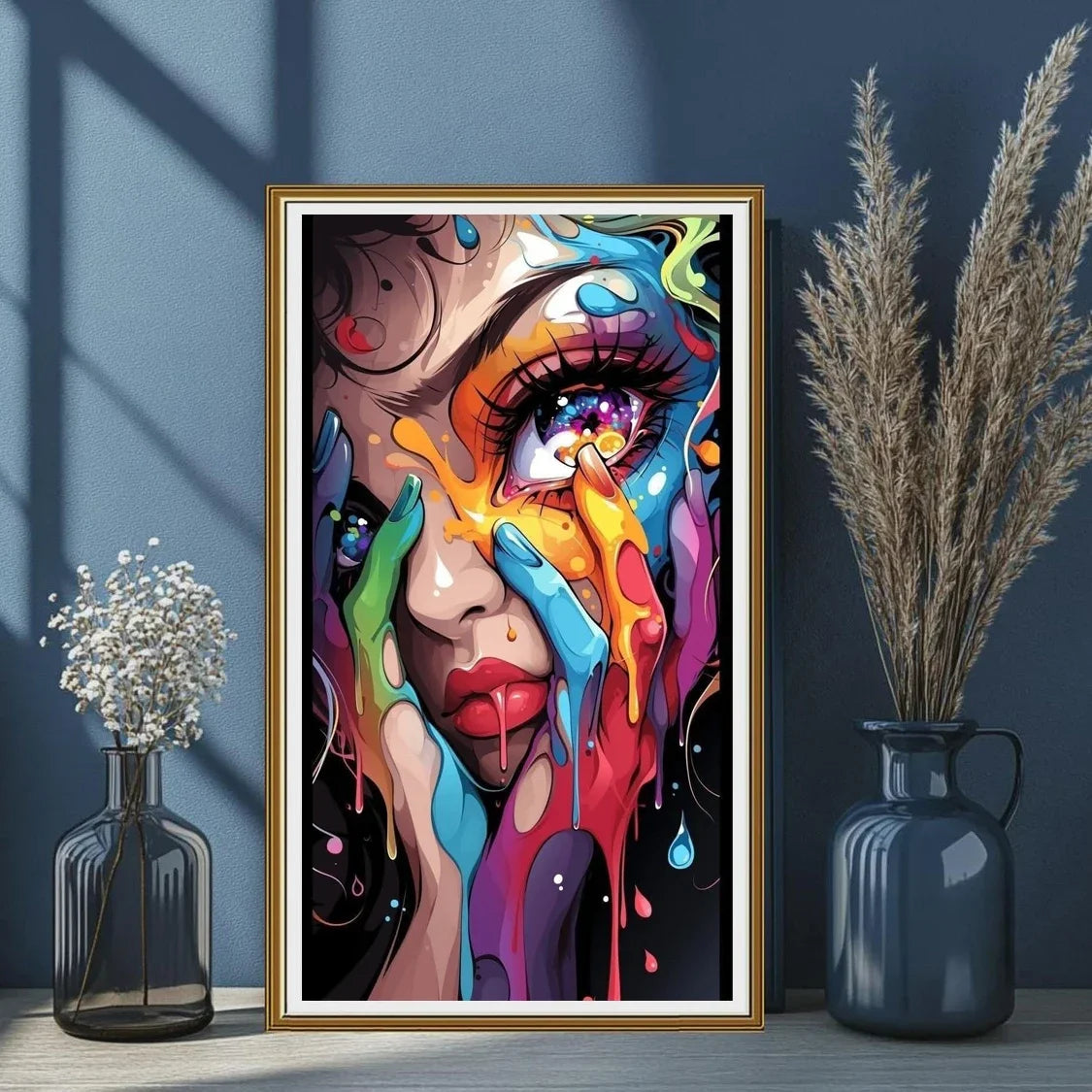 DIY Diamond Painting Abstract Woman Diamond Art Painting Kits 5D Full Round Square Drill,Diamond Art Kits for Adults,Home Decor