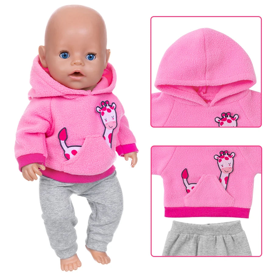 2025 New Dolls Outfit Suits For 17 inch 43cm Baby Reborn Doll Cute Jumpers Rompers New Born Doll Clothes