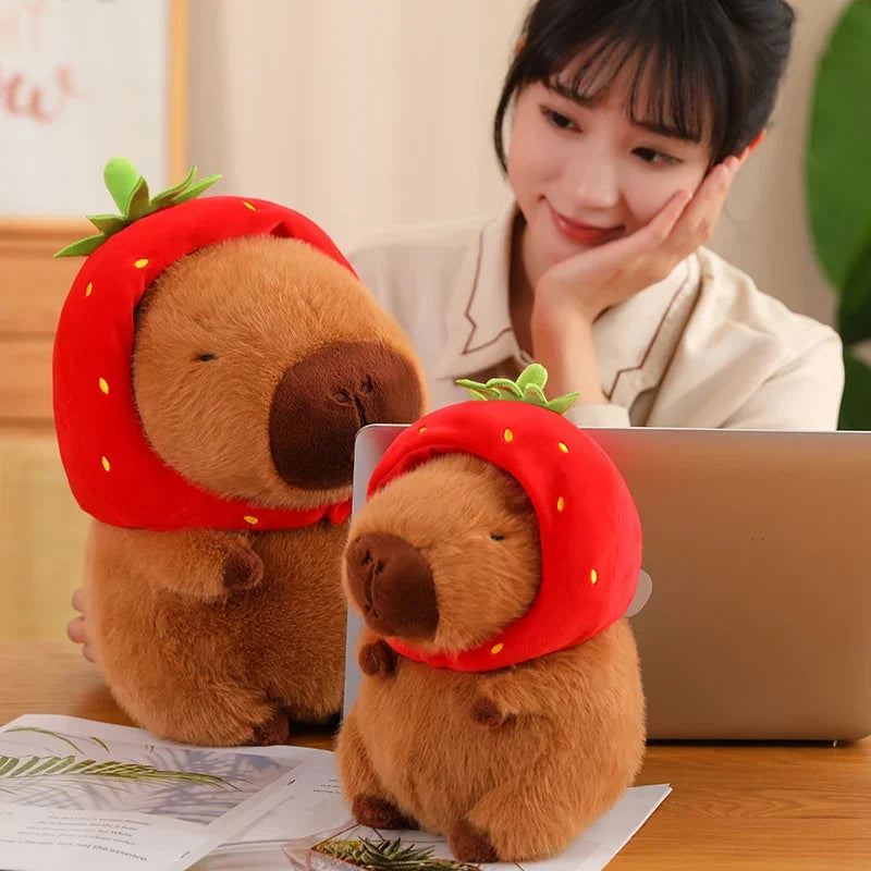Capybara Plush Toy Simulation Capibara Cosplay Unicorn Dinosaur Dress Boba Bread Fruit Food Decor Birds Bubble Stuffed Animals
