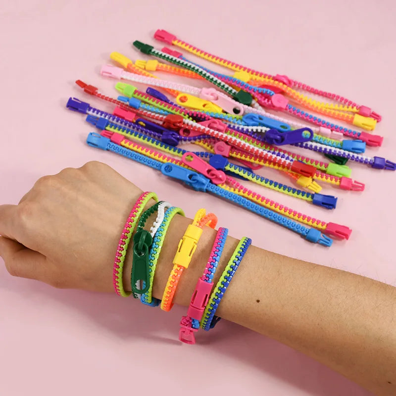 12/24Pcs Antistress Zipper Bracelets Sensory Fidget Toy Kids Birthday Party Favors Goodie Pinata Filler Wedding Gift for Guests