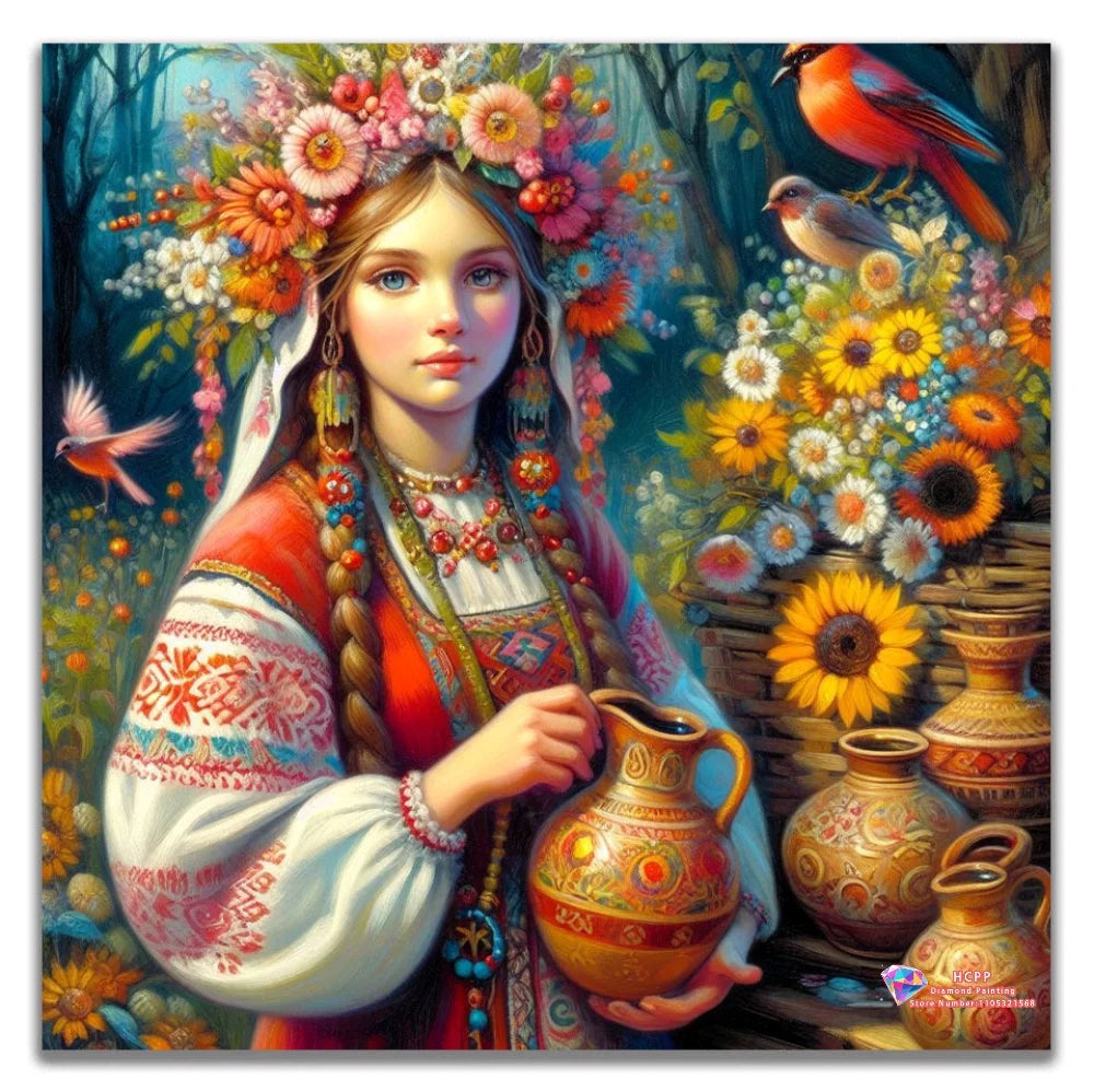 Beauty Diamond Painting Kit Square Round Diamond 5D DIY Mosaic Cross Embroidery Handmade Art Unique Exquisite Gift Home Decor