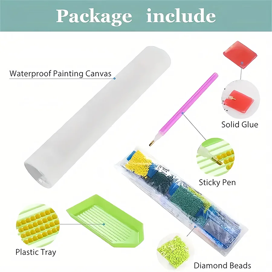 5D DIY Diamond Painting Kit – Full Drill Resin Rhinestone Artwork, Frameless Craft Decoration, Relaxing Handmade