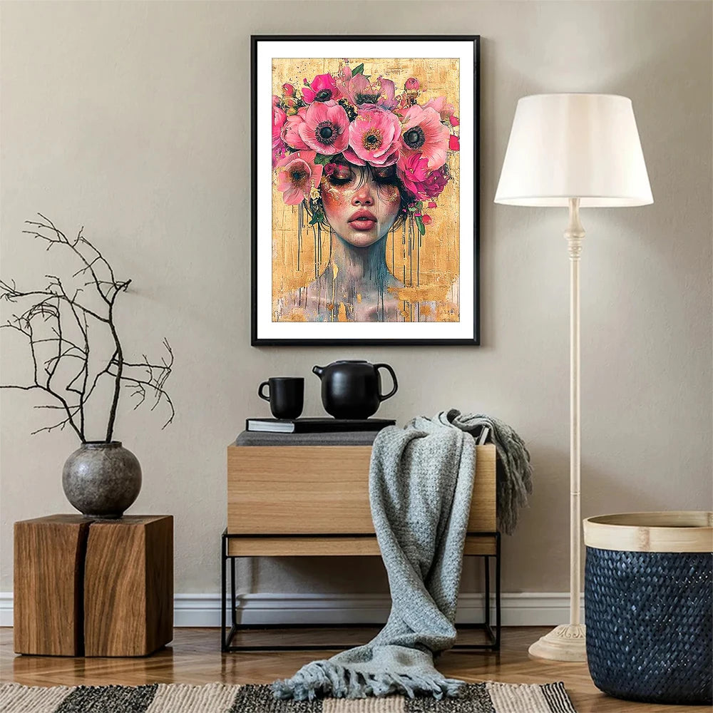 5D Diamond Painting Suitable for Adult Beginners Flowers Women Diamond Art Kit DIY Home Wall Decoration Crafts