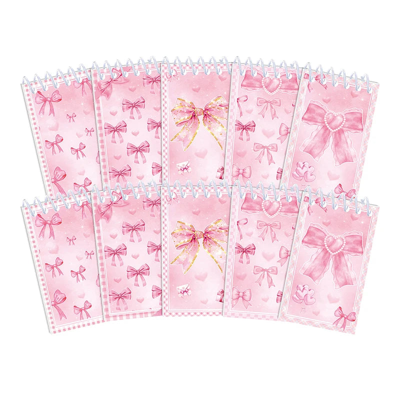 10pcs Pink Bow Notebook Mini