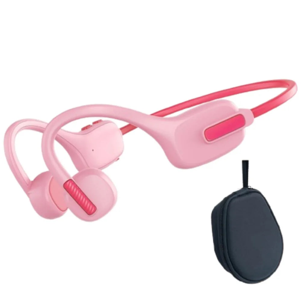 Hands-free Kids Bluetooth Headphones Earbuds Built-in 8GB Bone Conduction Headphone Stereo Sound Adjustable