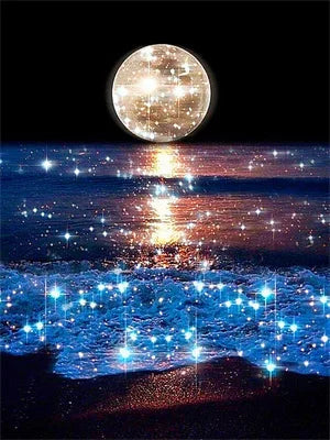 5D Diamond Painting DIY Likes Novelty Gifts Moon Seaside Landscape Embroidery Night Scenery Mosaic Home Decor Full Round Drills