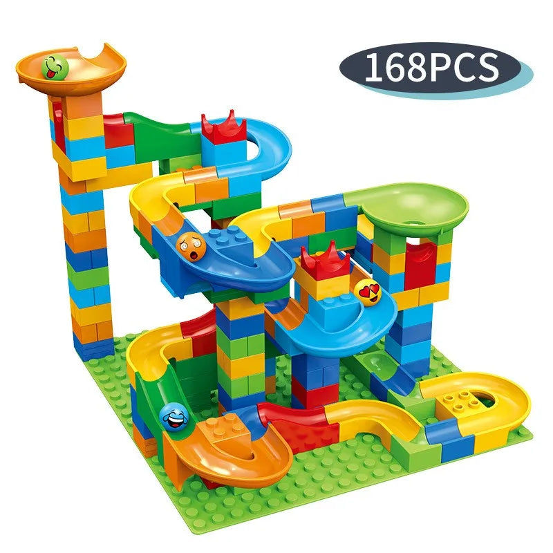 84-504PCS Marble Race Run Blocks Maze Ball Track Toy Compatible city Building Blocks Funnel Slide Blocks Toys DIY Bricks Toys