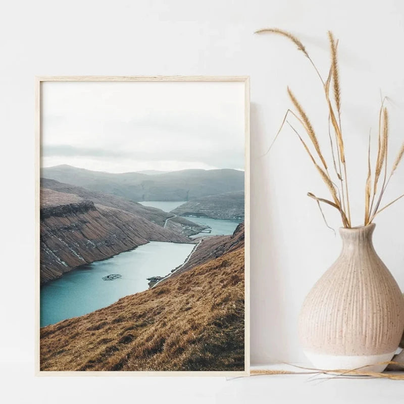High Cow Nature Photography Landscape Wall Art Canvas Posters Aesthetic Prints Decorative Paintings Pictures for Home Room Decor