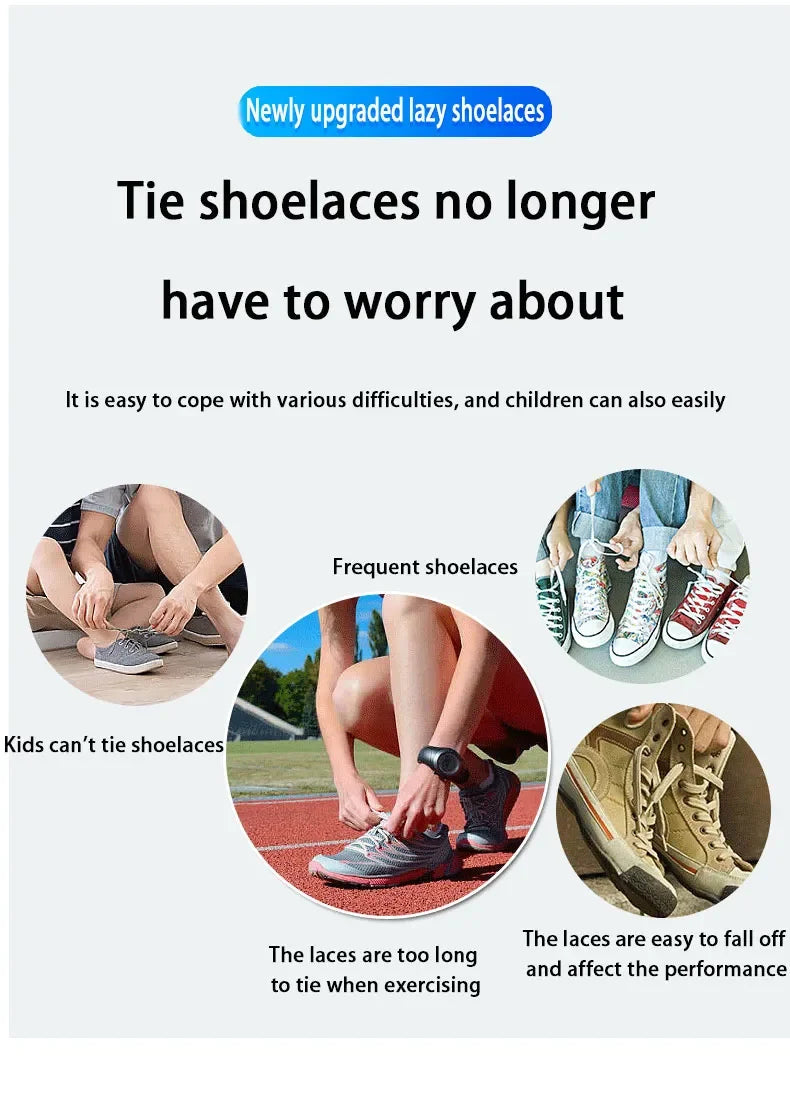 1Pair Rainbow Shoe Laces Without Ties Elastic Shoelaces Metal Buckle Lock Convenient Lazy Shoes Lace For Sneakers Accessories