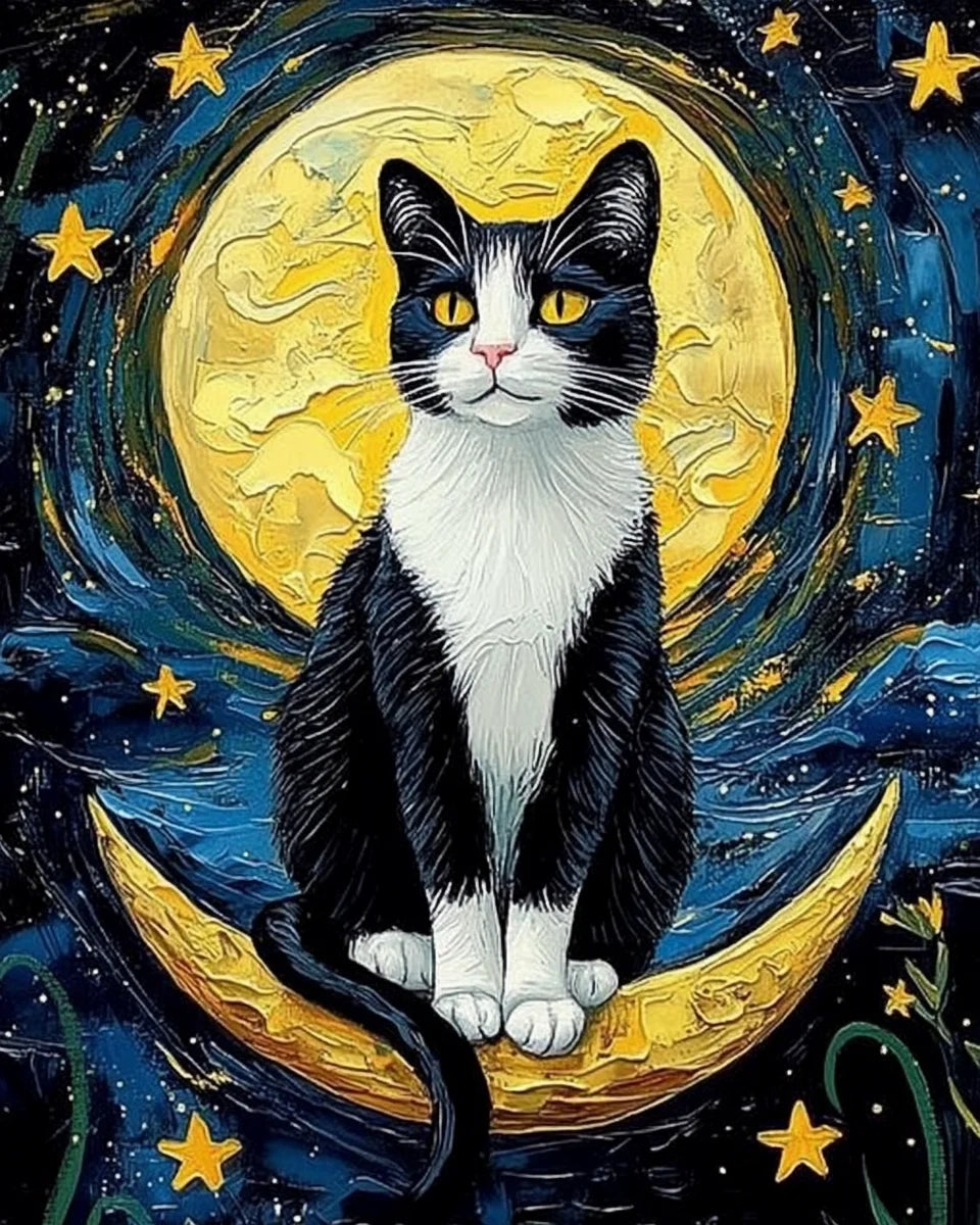 GATYZTORY Painting Paints By Numbers Cat Abstract Cute Picture Gifts Artwork Drawing By Numbers Picture Digital Home Decoration
