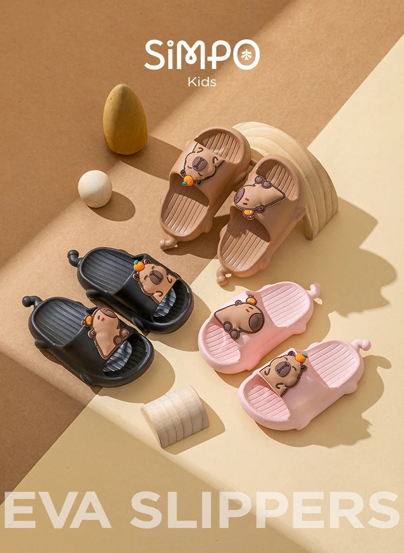 Capybara Children's Toddler Slides Light Weight And Wear Resistance House Slippers For Boys Girls Outdoor Casual Footwear Summer