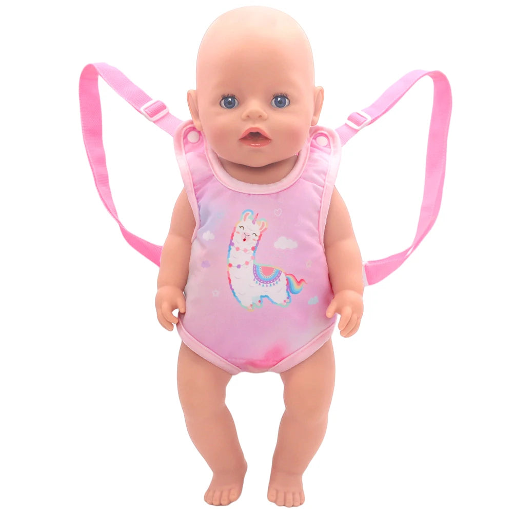 Alpaca Style Dolls Out Going Carry Bag 43-45cm Newborn Doll Clothes Accessories Christmas Birthday Gift18 Inch Doll Backpack Bag