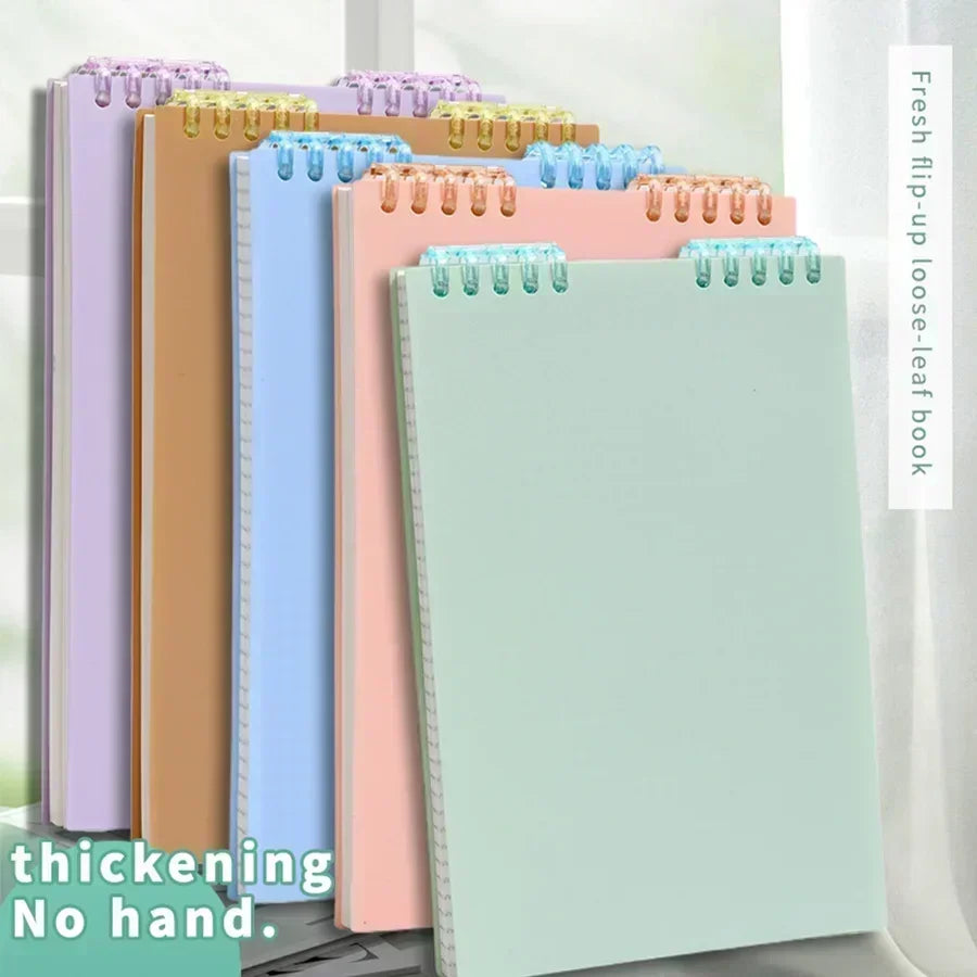 A5 60 Sheets Thick Notebook Spiral Binding Loose-leaf Notebooks with Lines Pages