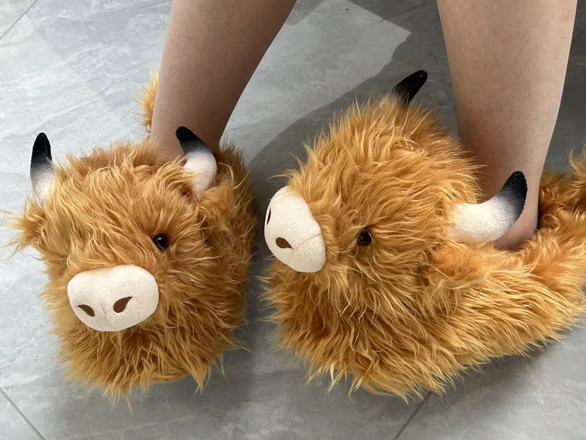 Long-Haired Cow Scotch Highland Cow Animal Shoes, Size 28*27*19cm, Purchase of the Store, Shoes for the Quantity of Yourself, Look at Whether You Wear It