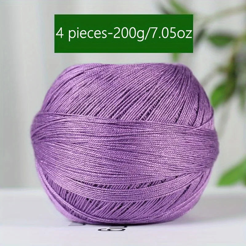 1PC Premium Mercerized Silk Lace Yarn Bundle-Soft, Durable, Vibrant Colors for DIY Knit & Crochet  Soft and Suitable for Summer