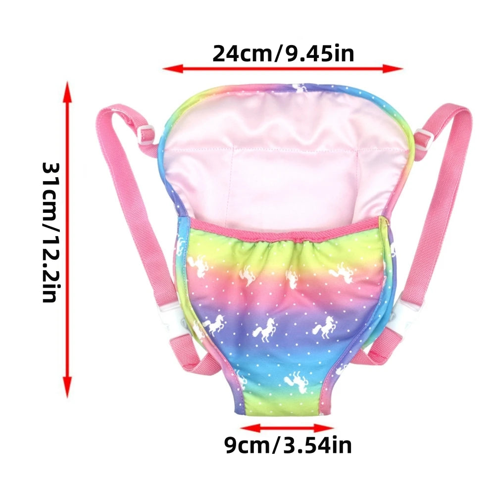 Alpaca Style Dolls Out Going Carry Bag 43-45cm Newborn Doll Clothes Accessories Christmas Birthday Gift18 Inch Doll Backpack Bag