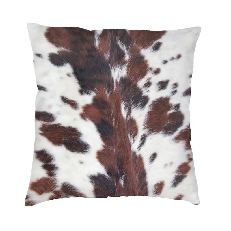 Hot Sale Scottish Highland Cow Cowhide Texture Cushion Cover 3D Print Animal Hide Leather Throw Pillow Case Sofa Car Home Decor