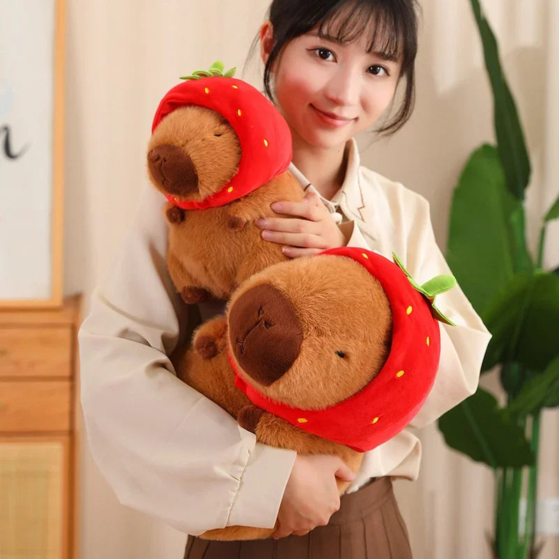 Capybara Plush Toy Simulation Capibara Cosplay Unicorn Dinosaur Dress Boba Bread Fruit Food Decor Birds Bubble Stuffed Animals