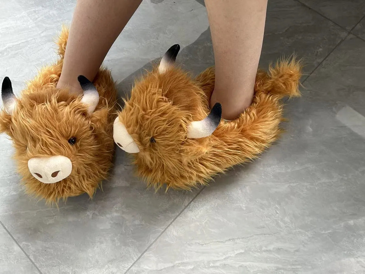 Long-Haired Cow Scotch Highland Cow Animal Shoes, Size 28*27*19cm, Purchase of the Store, Shoes for the Quantity of Yourself, Look at Whether You Wear It
