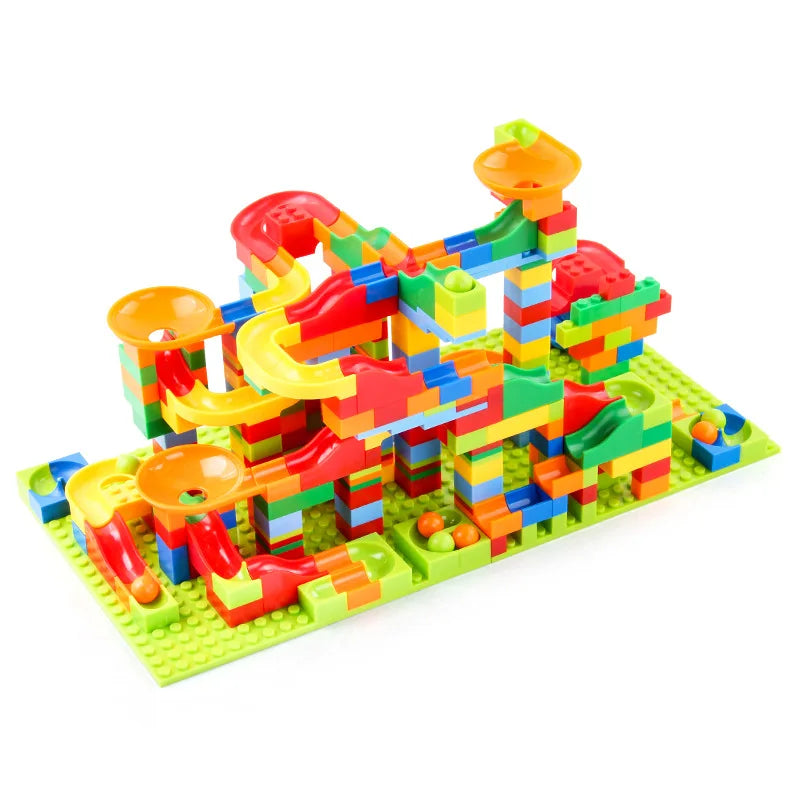 84-504PCS Marble Race Run Blocks Maze Ball Track Toy Compatible city Building Blocks Funnel Slide Blocks Toys DIY Bricks Toys