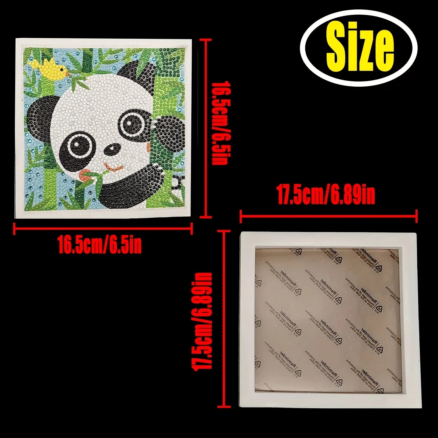 PandaCartoon Full Diamond Mosaic 5D DIY Cross Stitch Kits Diamond Art Home Decor with Frame