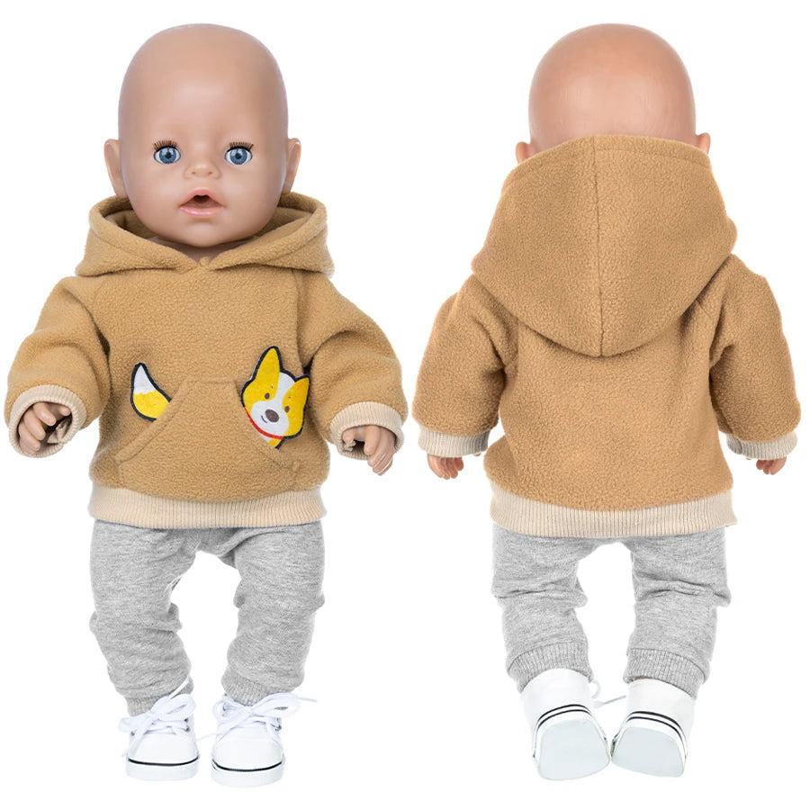 2025 New Dolls Outfit Suits For 17 inch 43cm Baby Reborn Doll Cute Jumpers Rompers New Born Doll Clothes