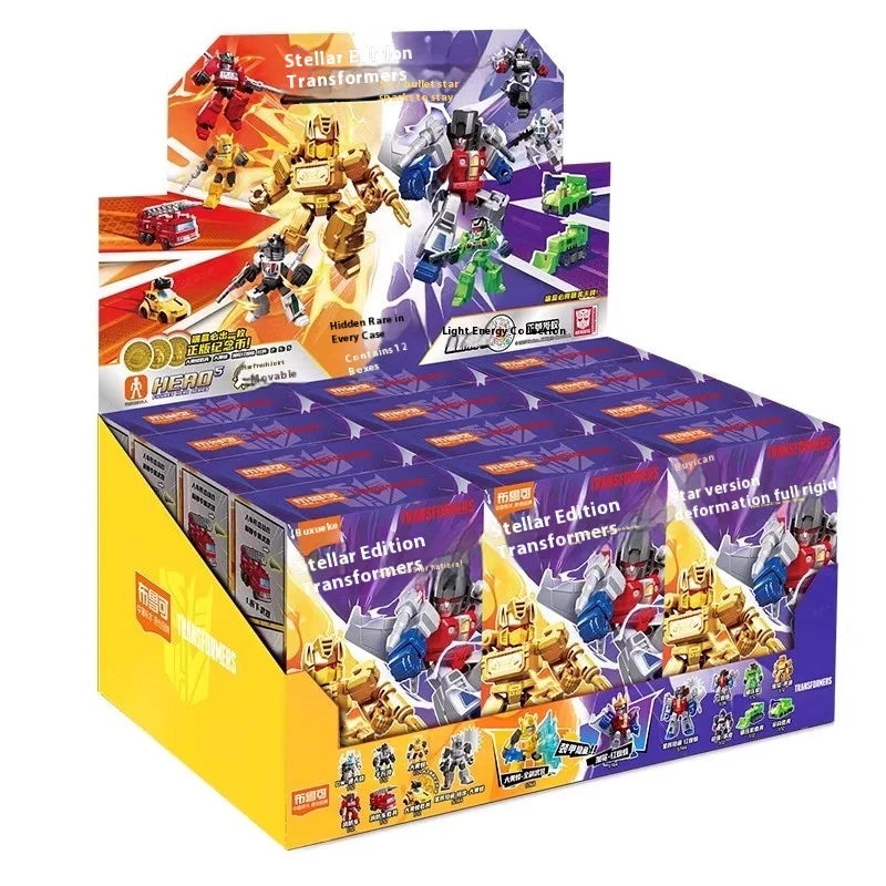 Blokees Transformers Defender Series Starry Edition V2 Optimus Prime Megatron Starscream Bumblebee Assembly Blocks Toy Kid Gifts