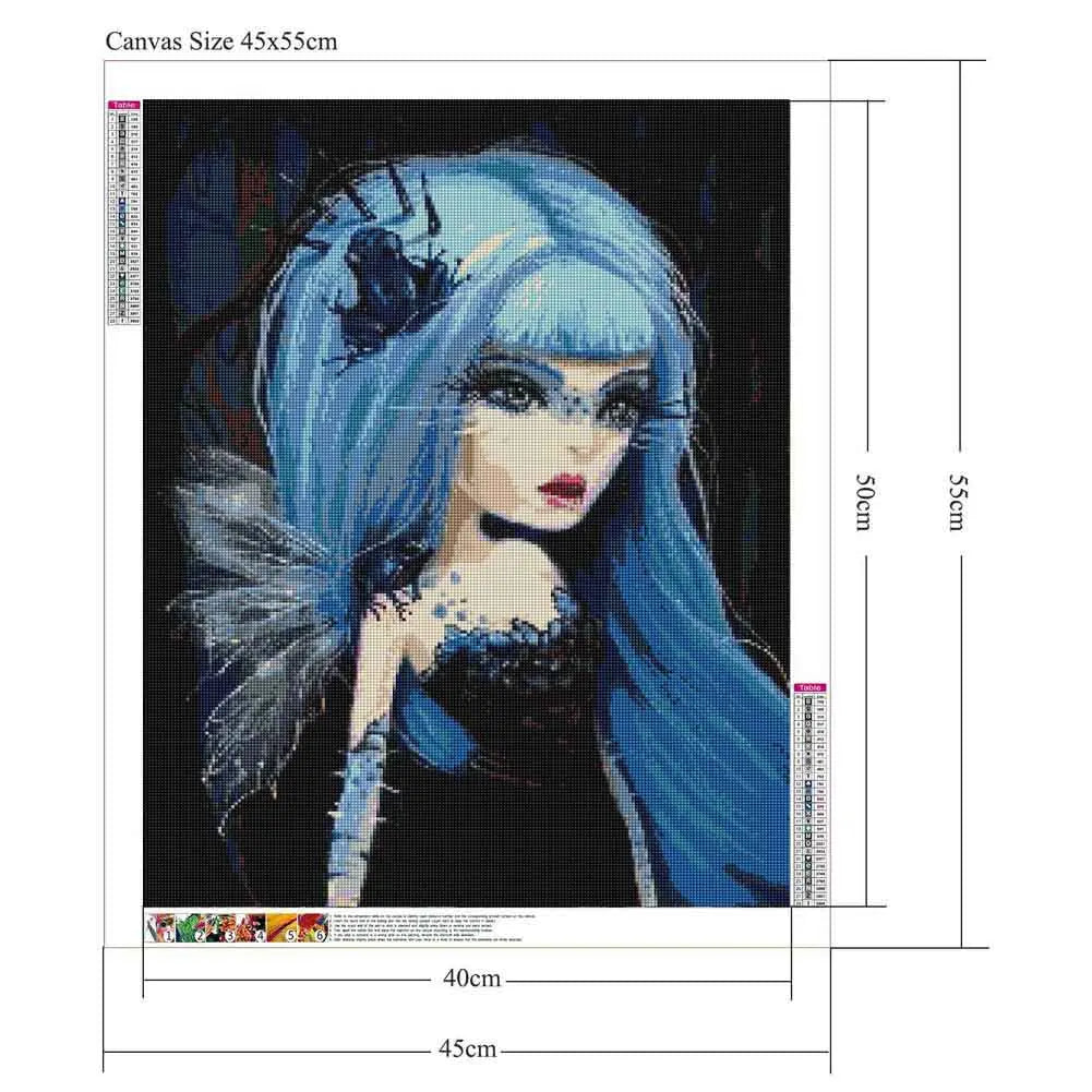 5D Diamond Painting Goth Girls Wonderland Collection Bizarre Art Full Square Diamond Embroidery Cross Stitch Diamond Mosaic Kit