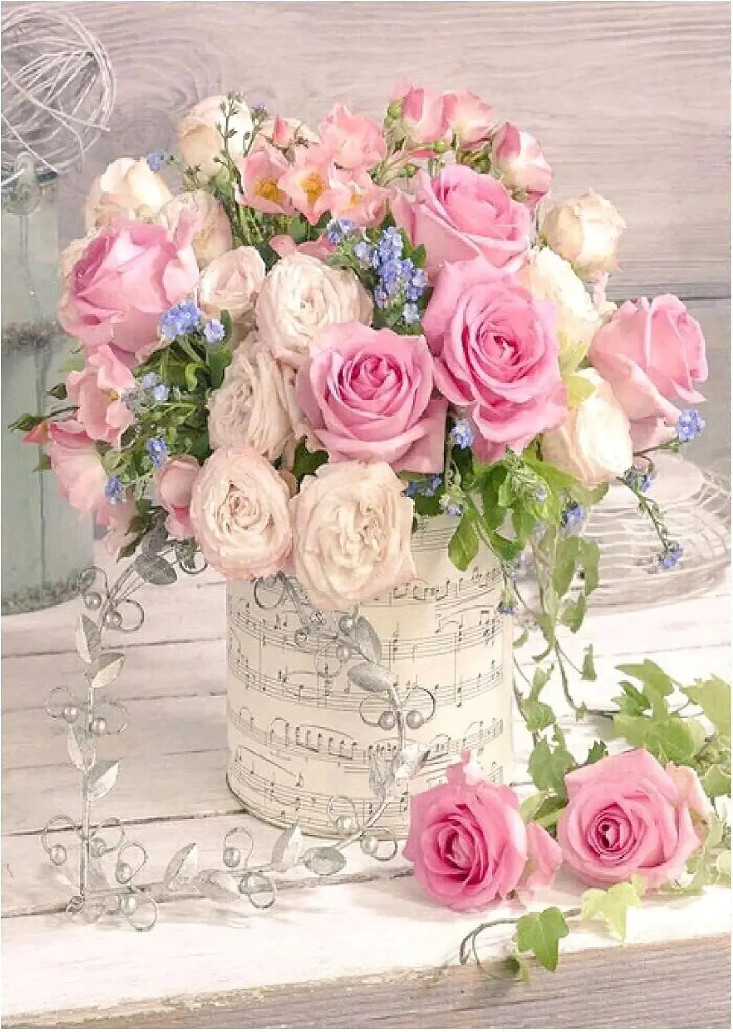 5D Diy Diamond Painting Flower Cross Stitch Kit AB Diamond Round Diamond Rose Sunflower Diamond Embroidery Mosaic Art Home Decor