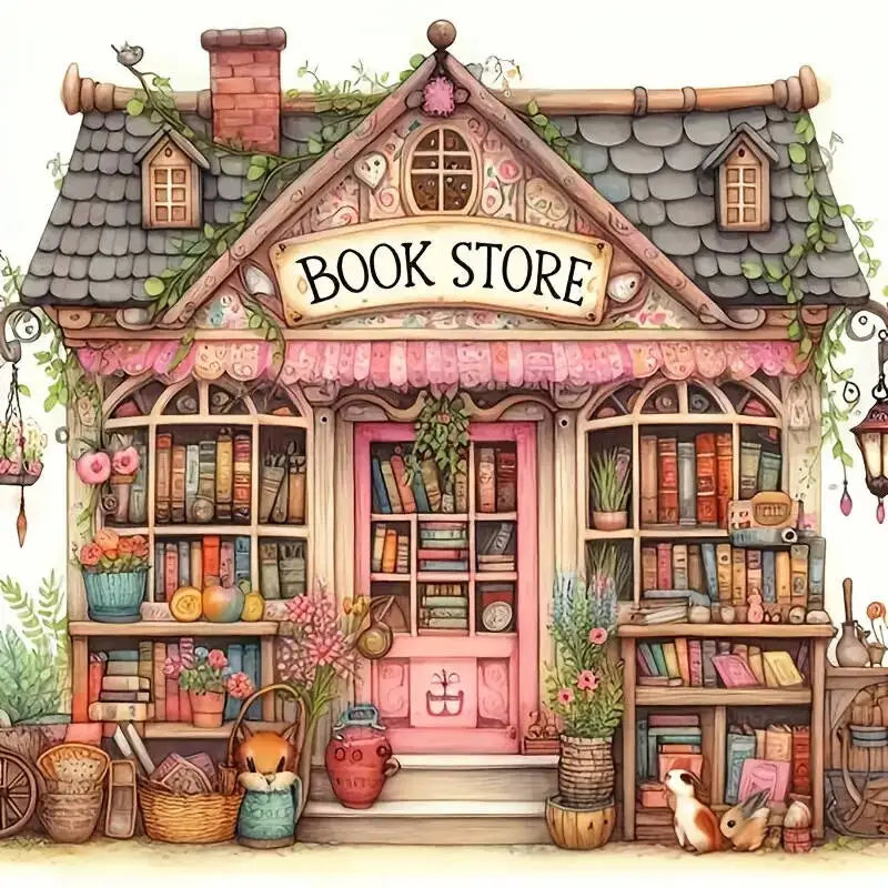 5D Diamond Painting Store House Landscape DIY Diamond Mosaic Book Handmade Hobby Embroidery Wall Decor Unique Gift