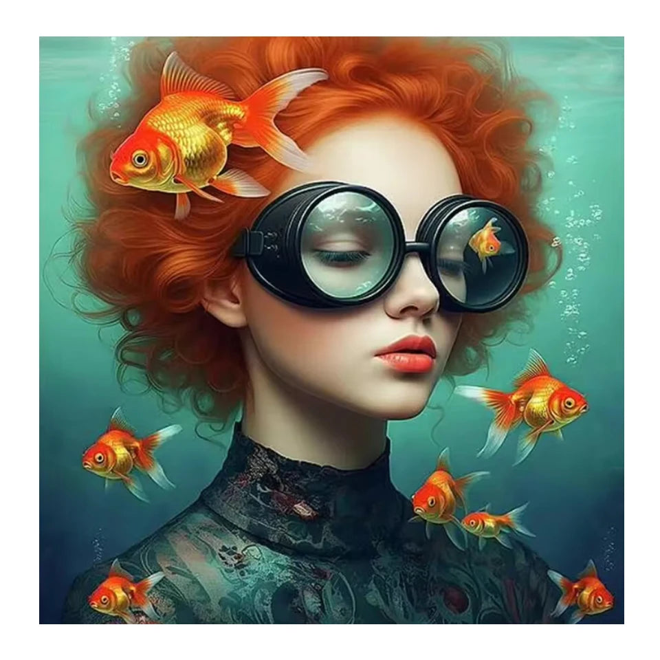 5D DIY Diamond Painting Art Surrealism Flowers Sunglasses Girl Bird Mosaic Embroidery Kit  Rhinestone Cross Stitch Home Decor