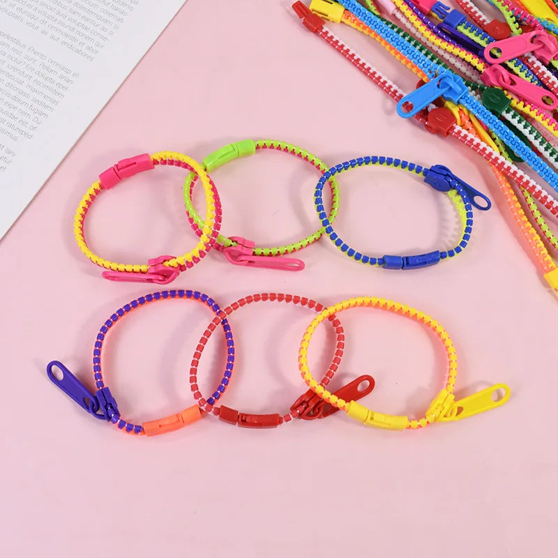 12/24Pcs Antistress Zipper Bracelets Sensory Fidget Toy Kids Birthday Party Favors Goodie Pinata Filler Wedding Gift for Guests