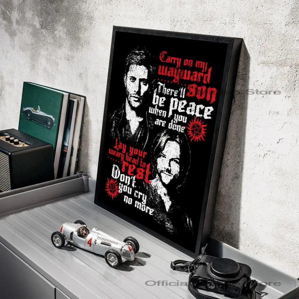 1pc Tv Show Supernatural Poster Self-adhesive Art Waterproof Paper Sticker Coffee House Bar Room Wall Decor